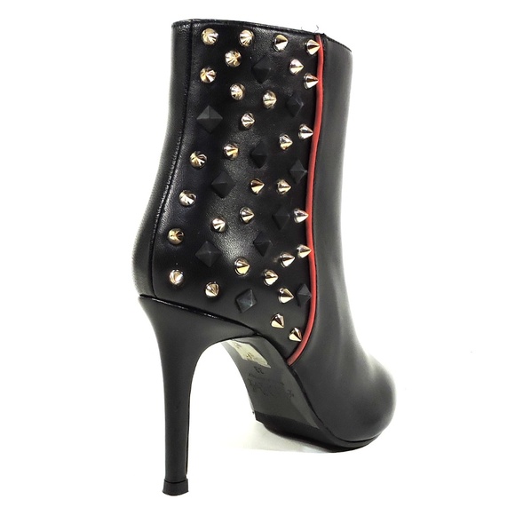 ALESSANDRO DI MARIA 🇮🇹 WOMEN BLACK LEATHER FASHION BOOTIE - Picture 5 of 8